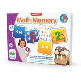 Joc Educativ STEM Sa memoram calcule matematice cu 30 perechi de cartonase recomandat de la 3 ani